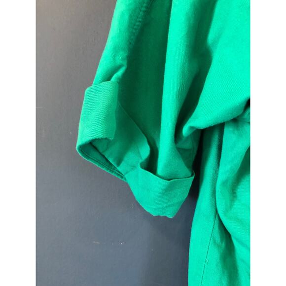 VINTAGE 80'S SILVER EMBELLISHED BUTTON-UP GREEN SHIRT - Picture 7 of 8